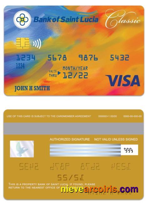 Saint Lucia Bank of Saint Lucia visa classic card